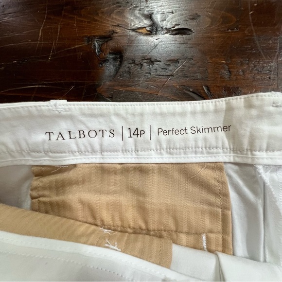TALBOTS NWOT Perfect Skimmer size 14P color White slit in bottom - Picture 7 of 10